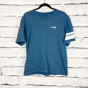 Zara Men's L.A. Sunrise Graphic T-Shirt Blue Size L Short Sleeve
